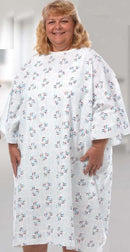 REUSABLE PATIENT GOWN, FITS UP TO 5X-LARGE, RAINDROPS PRINT, SOLD AS 1/EACH FASHION 735-NS