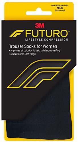 3M™ Futuro™ Energizing Trouser Socks for Women, Black, Large, 1/PR