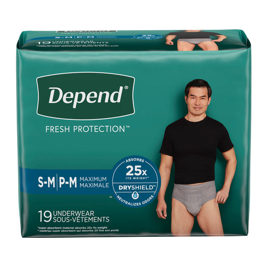 Depend® Fresh Protection™ Men'S Maximum Absorbency Underwear, Small/Medium, 19/Pk