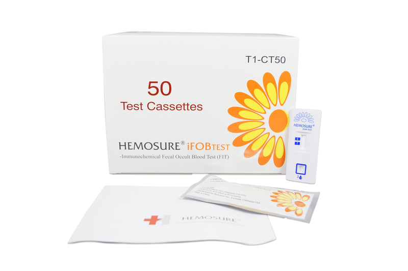 HEMOSURE® FECAL OCCULT BLOOD (IFOB OR FIT) COLORECTAL CANCER SCREENING TEST KIT, SOLD AS 50/CASE HEMOSURE T1-CT50