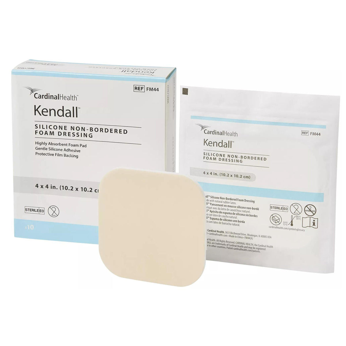 Dressing, Sil N/Border Fm Adhstr 4"X4" (10/Bx 5Bx/Cs), 10/Bx