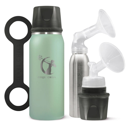 Ceres Chill Og Stainless Steel Breast Milk Chiller Container, Light Green, 1/Ea