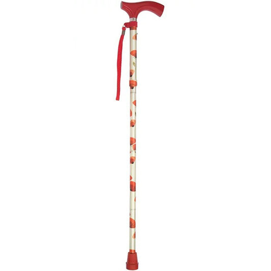 Switch Sticks® Folding Cane, Poppies Print, 32 To 37 Inch Height, 1/Ea