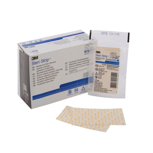 3M Steri-Strip Skin Closure Strips, 1/2 x 4 inch, Reinforced Strip, White, 200/CS