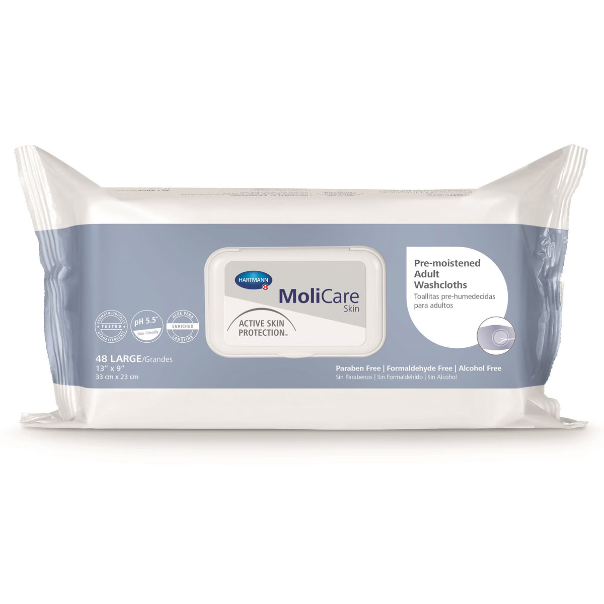 Molicare® Scented Skin Personal Cleansing Wipe, Soft Pack, 576/Cs