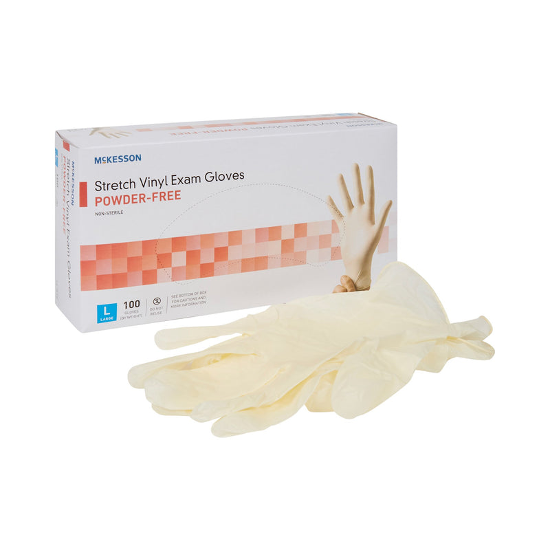 MCKESSON STRETCH VINYL EXAM GLOVE, LARGE, IVORY, SOLD AS 1000/CASE MCKESSON 14-818