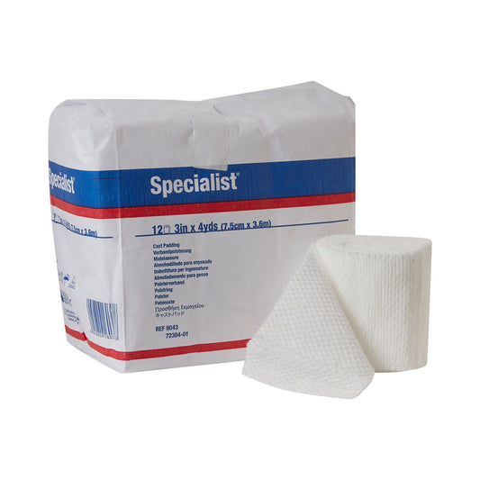 Specialist® White Cotton / Rayon Undercast Cast Padding, 3 Inch X 4 Yard, 72/Cs