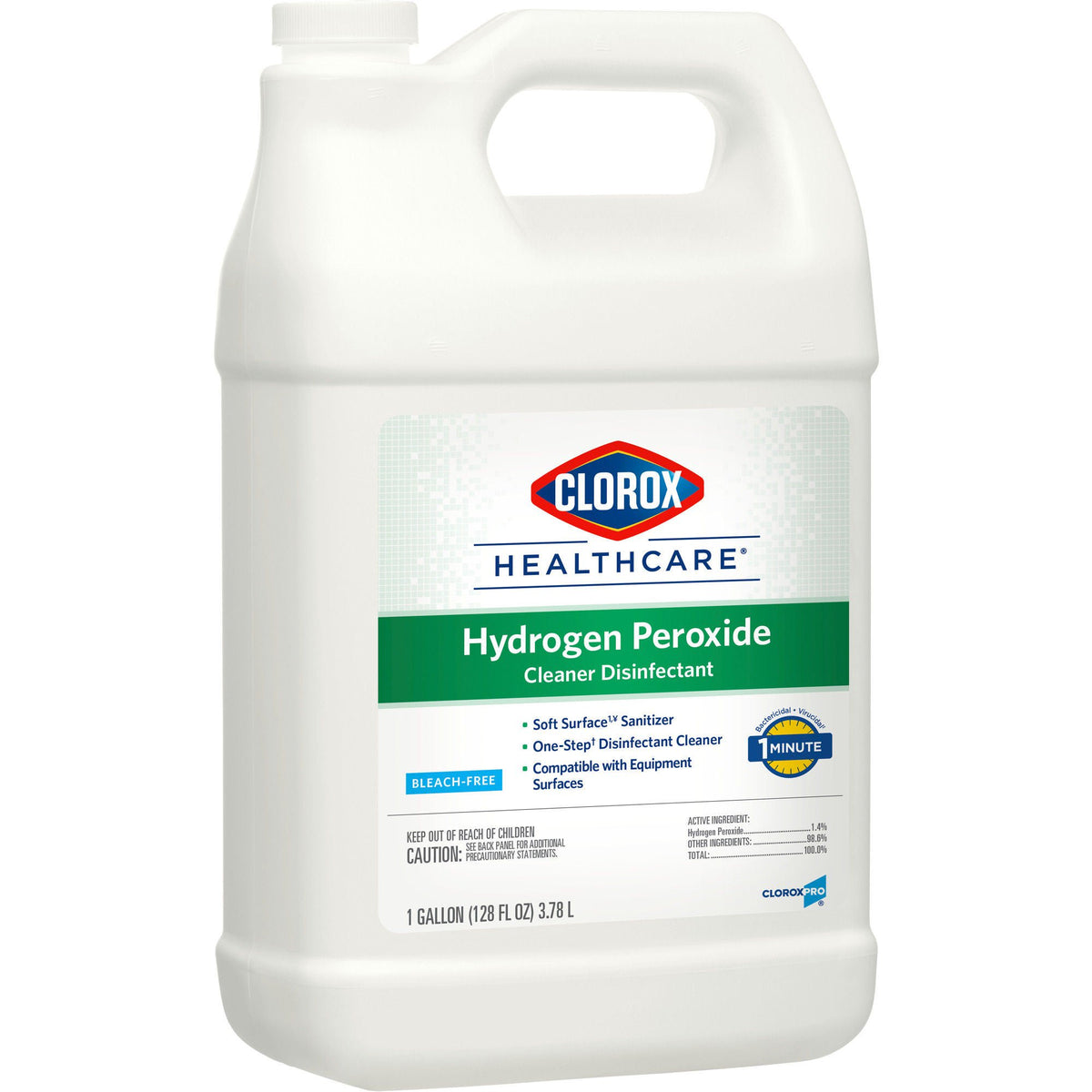 Clorox Healthcare® Hydrogen Peroxide Cleaner Disinfectant, Jug, 1 Gal., 4/Cs