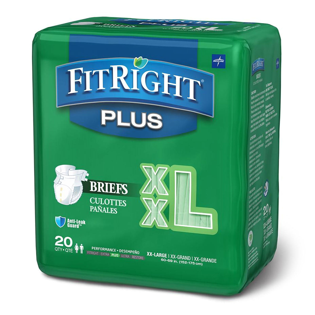 Fitright™ Plus Anti-Leak Guard Briefs, 2X-Large, 80/Cs
