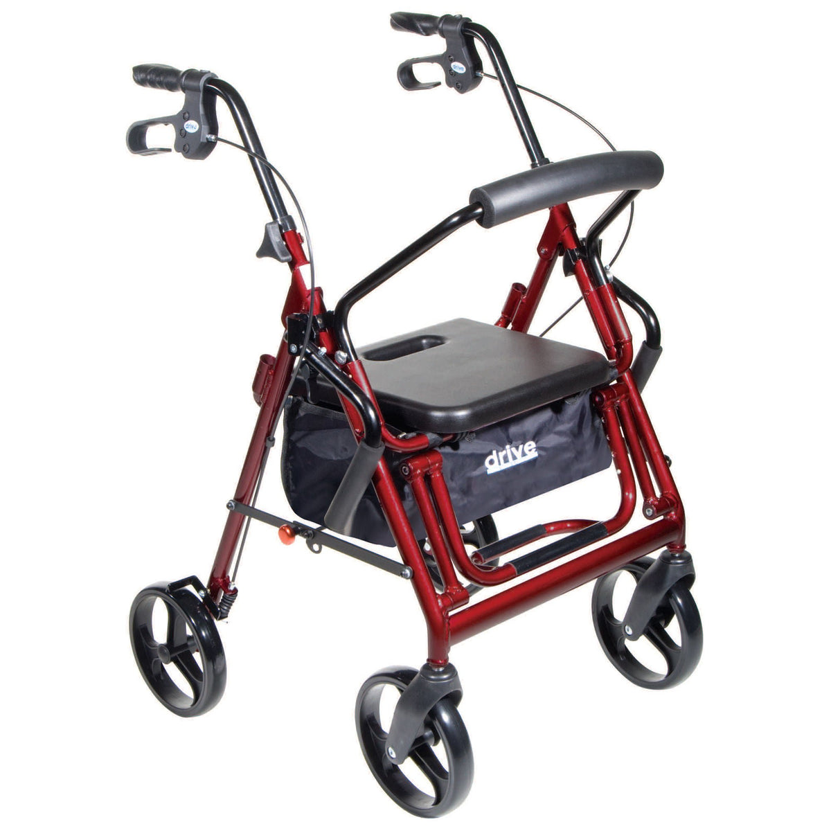 drive™ Duet Four-Wheel Rollator, Burgundy, 1/EA