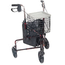 drive™ Deluxe 3 Wheel Rollator, Red, 1/EA
