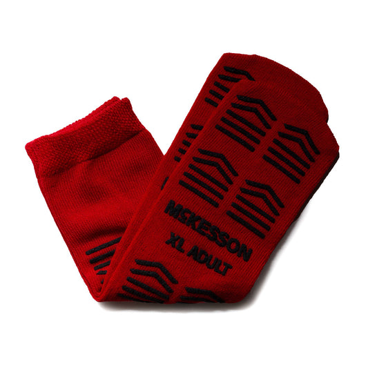 McKesson Slipper Socks, Double Tread, Extra Large, Red, 48/CS