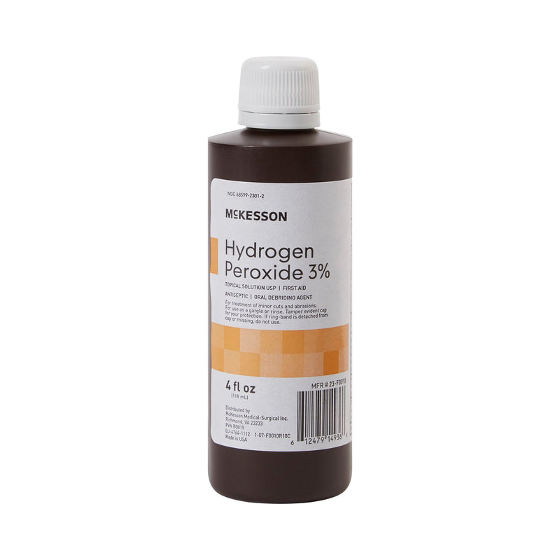 MCKESSON HYDROGEN PEROXIDE ANTISEPTIC, 4 OZ. BOTTLE, SOLD AS 24/CASE MCKESSON 23-F0010