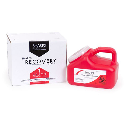 Mail System® Pro-Tec® Mailback Sharps Collector, 1 Gallon, 9 x 6 x 7.5 Inch, 1/EA