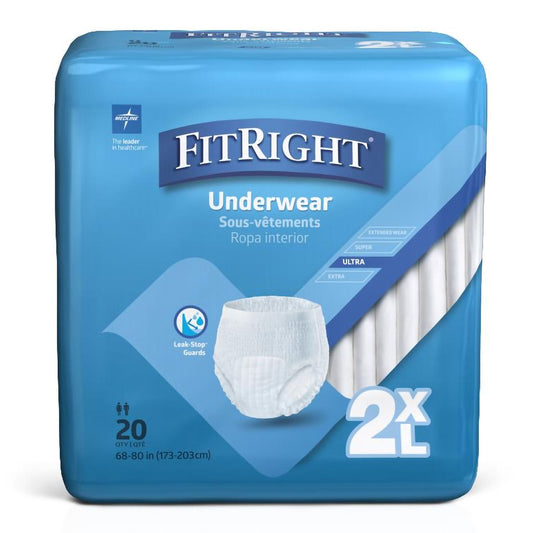 Underwear, Protective Fit Right 2Xlg (20/Bg 4Bg/Cs), 80/Cs