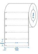LABEL, THERMOL PERF NOTCH ONLY3 1/2X1" (4/CS), 4/BX