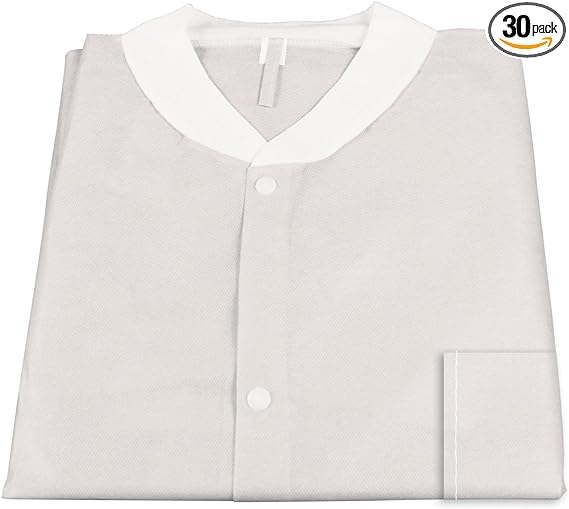 DYNAREX LAB JACKETS. LAB JACKET, MEDIUM, WHITE, POCKETS, 10/BG, 3 BG/CS (PRODUCTS CANNOT BE SOLD ON AMAZON.COM OR ANY OTHER 3RD PARTY SITE). , CASE - BriteSources