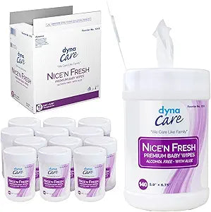 BABY WIPES, SCENTED, 6" X 6¾", POP-UP CANISTER, 140/CANISTER, 12 CAN/CS, SOLD AS CASE DYNAREX 10000058