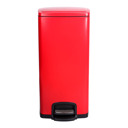 McKesson Red Square Step-On Trash Can, 8 gallon, 1/CS