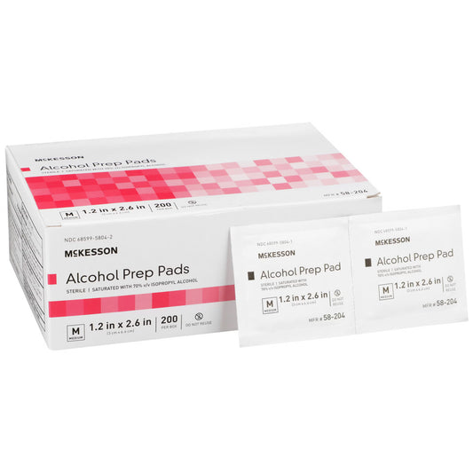 Mckesson 70% Isopropyl Alcohol Prep Pad, Medium, 4000/Cs