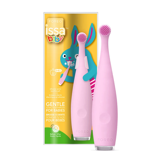 ISSA™ baby Soft Silicone Sonic Toothbrush, Pearl Pink Bunny, 1/EA