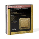 OPTIFOAM® GENTLE ADHESIVE WITH BORDER SILICONE FOAM DRESSING, 4 X 4 INCH, SOLD AS 100/CASE MEDLINE MSC2044EP