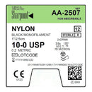 10/0 NYLON SUTURE, BLACK MONO, 1"/2.5CM, DRM4, 4MM 3/8 CIRCLE, 12/BX, SOLD AS BOX SURGICAL 71