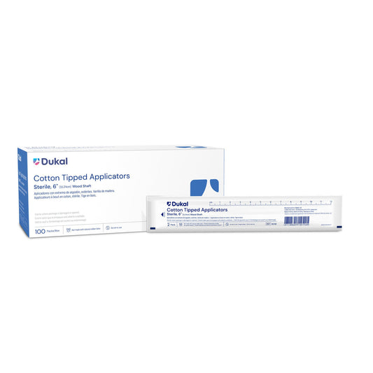 Dukal™ Sterile Swabstick, Cotton Tip, Wood Shaft, 10/Cs
