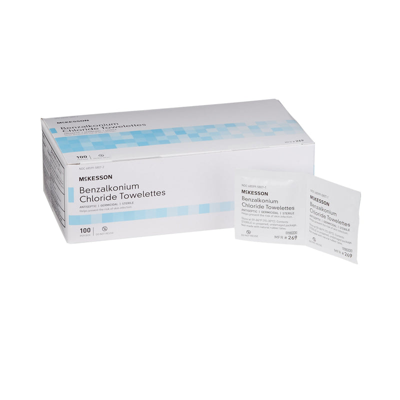 MCKESSON BENZALKONIUM CHLORIDE ANTISEPTIC SKIN WIPES, SOLD AS 1000/CASE MCKESSON 269
