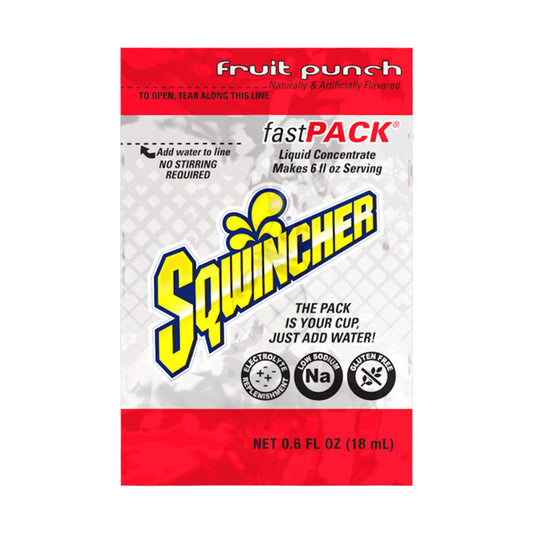 Sqwincher® Fast Pack® Fruit Punch Liquid Concentrate, 50/Bx
