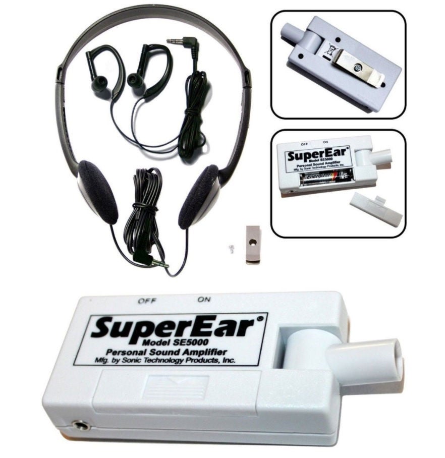 AMPLIFIER, HEARING SUPEREAR W/HEADPHONES, 1/EA