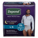 DEPEND® NIGHT DEFENSE® ABSORBENT UNDERWEAR FOR MEN, LARGE, SOLD AS 14/PACK KIMBERLY 55157
