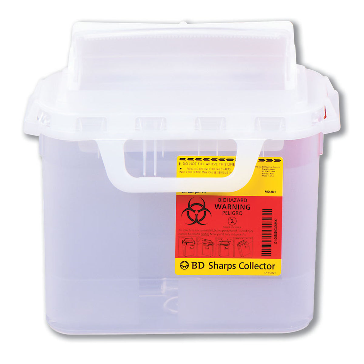 BD™ Sharps Container, 5.4 Quart, 16.6 x 11.7 x 4.5 Inch, 20/CS