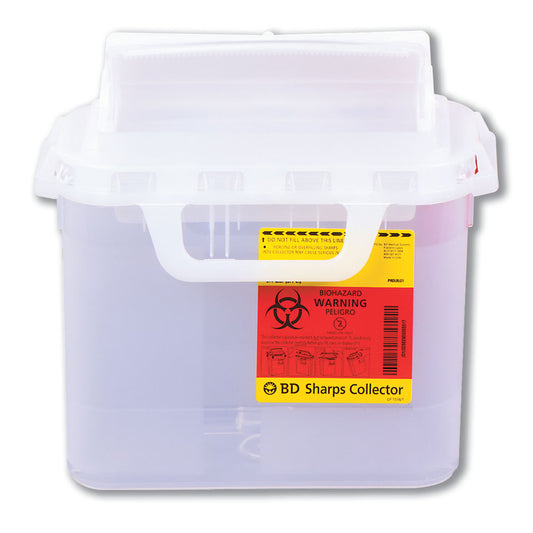 BD™ Sharps Container, 5.4 Quart, 16.6 x 11.7 x 4.5 Inch, 20/CS