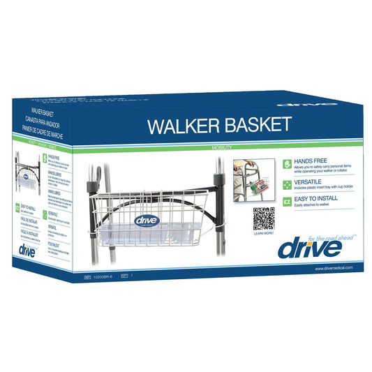 Drive™ Walker Basket, Aluminum, Plastic Insert Included, 1/Ea