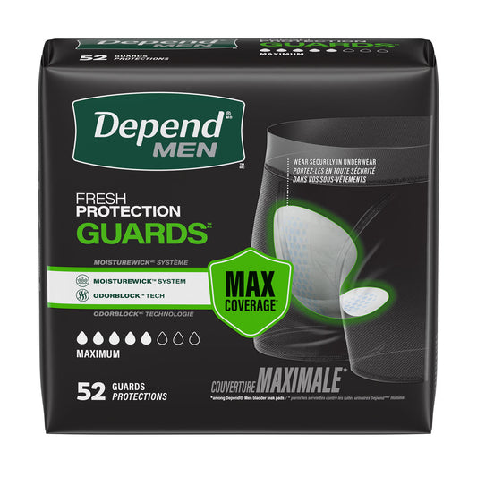 Depend® Men Fresh Protection Guards™, 7.2 X 10.6 Inch, 104/Cs