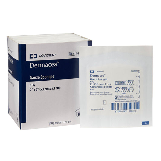 Dermacea™ Sterile Gauze Sponge, 2 X 2 Inch, 8-Ply, 1500/Cs