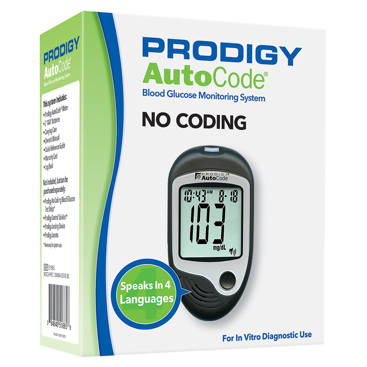 Prodigy Autocode® Blood Glucose Monitory System, 1/Ea