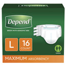 DEPEND® FRESH PROTECTION™ MAXIMUM ABSORBENCY UNDERWEAR, LARGE, SOLD AS 16/PACK KIMBERLY 35458