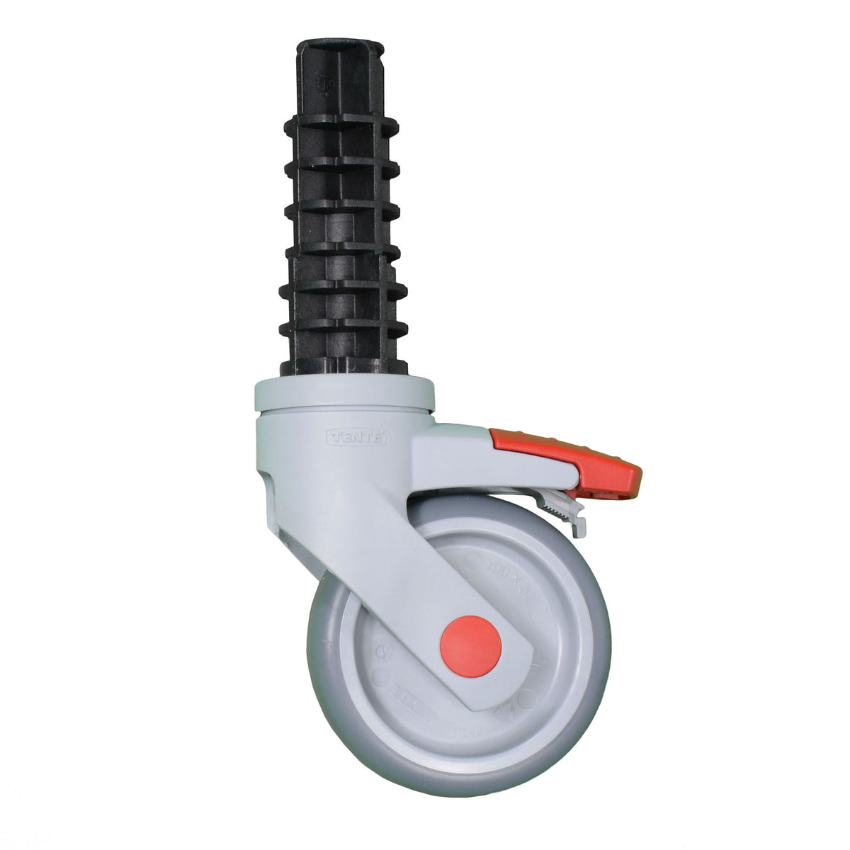 Caster, Shwr Chr S/Stl Lock4" Ipu, 1/Ea