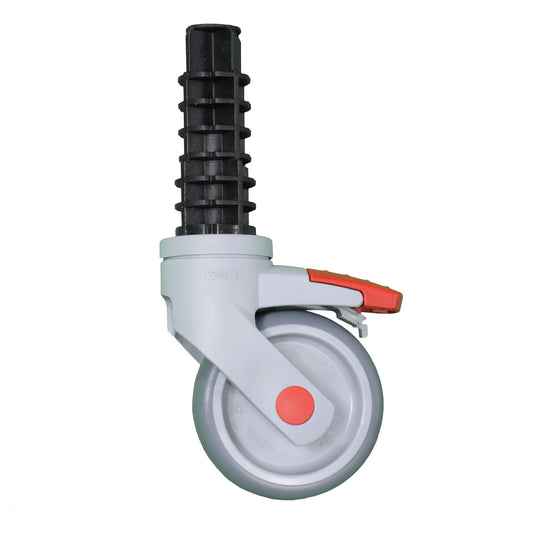 Caster, Shwr Chr S/Stl Lock4" Ipu, 1/Ea