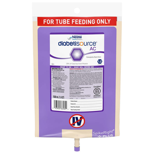 Diabetisource® AC Tube Feeding Formula, 1.5 L Ready to Hang Prefilled Container, 4/CS