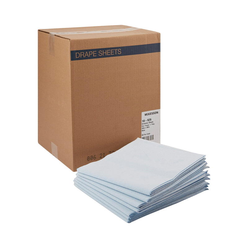 MCKESSON BLUE FLAT STRETCHER SHEET, 40 X 90 INCH, SOLD AS 50/CASE MCKESSON 18-929