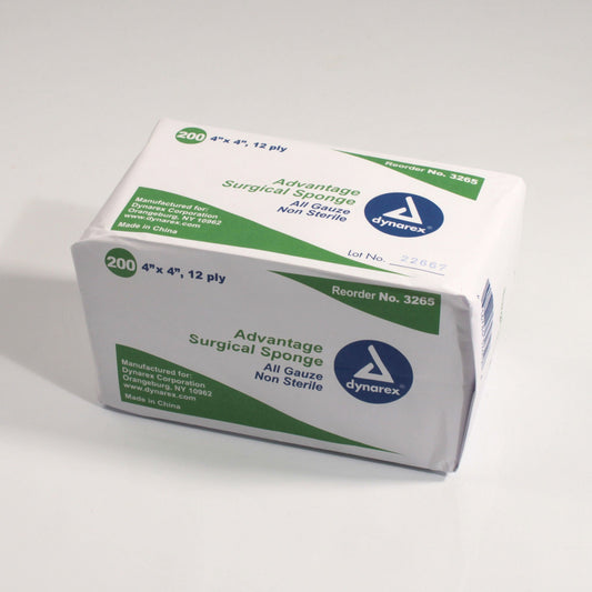 Advantage Gauze Sponge, 4 X 4 Inch, 12-Ply, 10/Cs