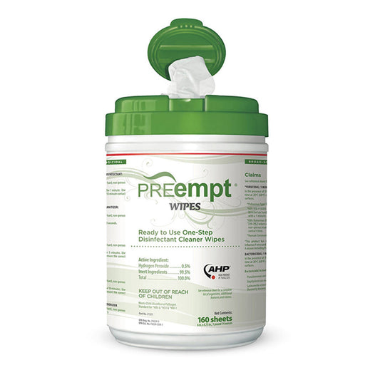 Preempt® Hydrogen Peroxide Surface Disinfectant Cleaner Wipes, 1/Bx