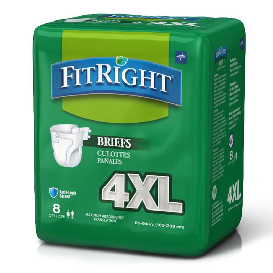 Fitright™ Plus Anti-Leak Guard Briefs, Bariatric Adult, 4X-Large, 32/Cs