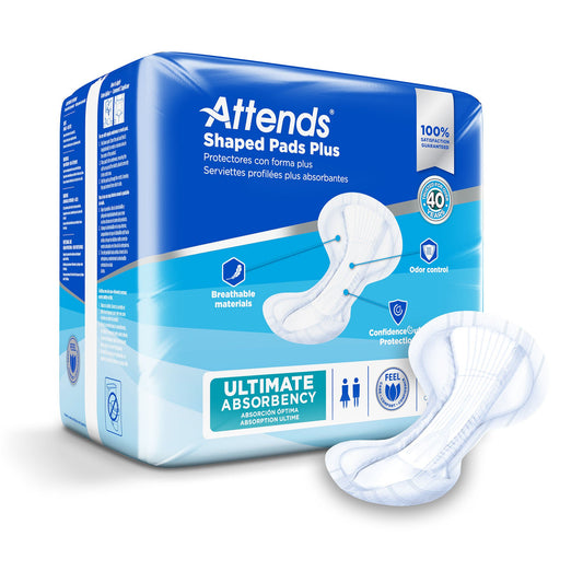 Attends® Shaped Bladder Control Pads, Plus, 80/Cs