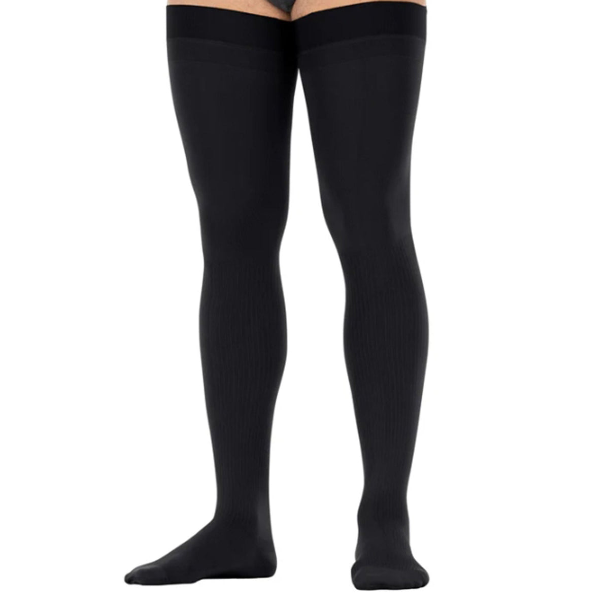Stocking, Jobst F/Men Thigh Dotted Clsd Toe Blk Lg 30-40Mm, 1/Pr