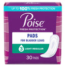 POISE® BLADDER CONTROL PADS, LIGHT ABSORBENCY, REGULAR LENGTH, SOLD AS 30/PACK KIMBERLY 51668
