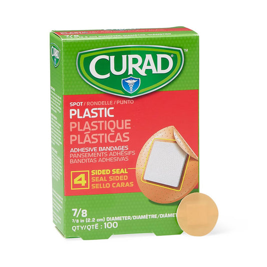 Curad® Round Tan Adhesive Spot Bandage, 7/8 Inch, 12/Cs